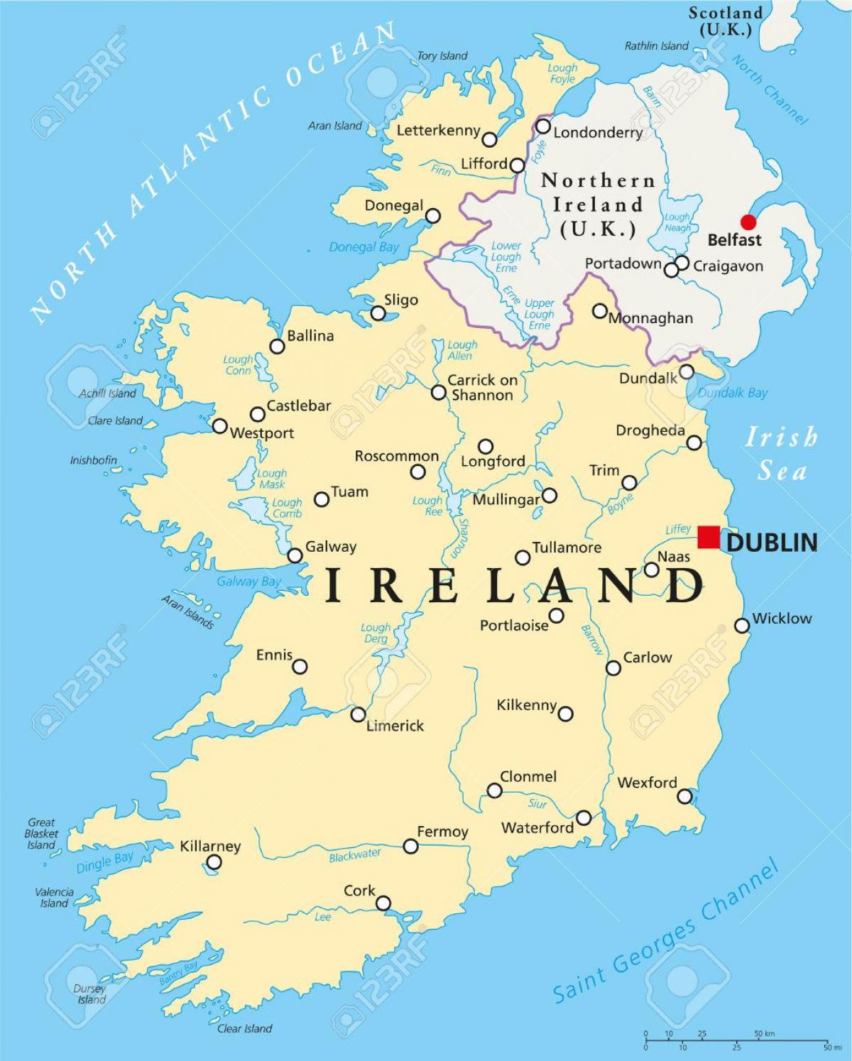 irska mapa Dublin irsko mapa Dublinu, mapa irska (Irsko) irska mapa