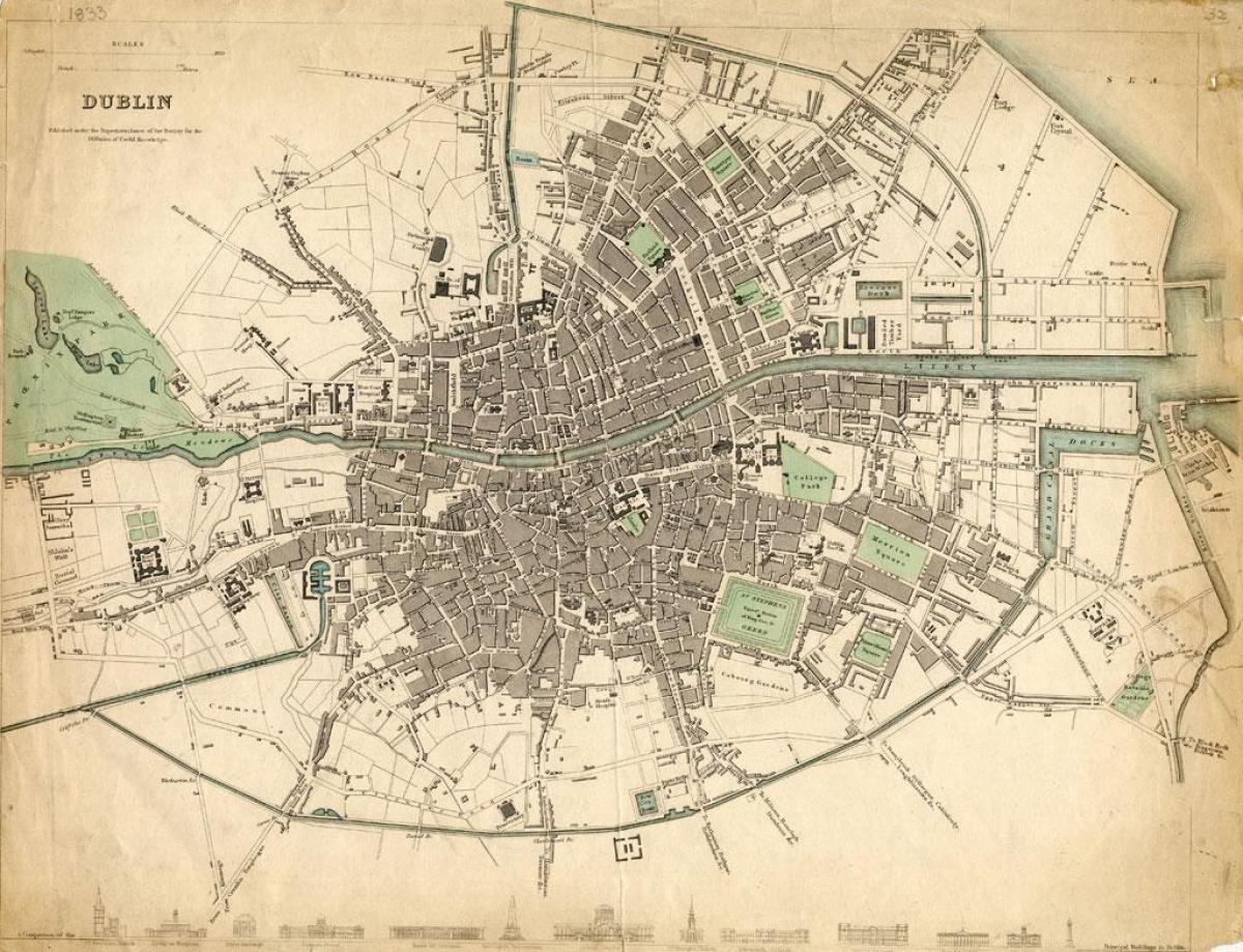 mapu Dublinu v roce 1916