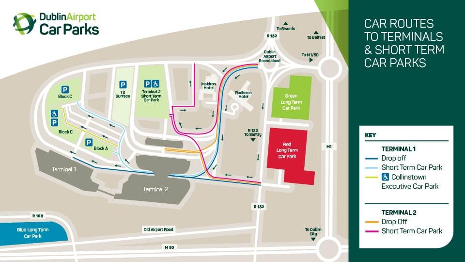 mapa Dublin letiště terminál 1