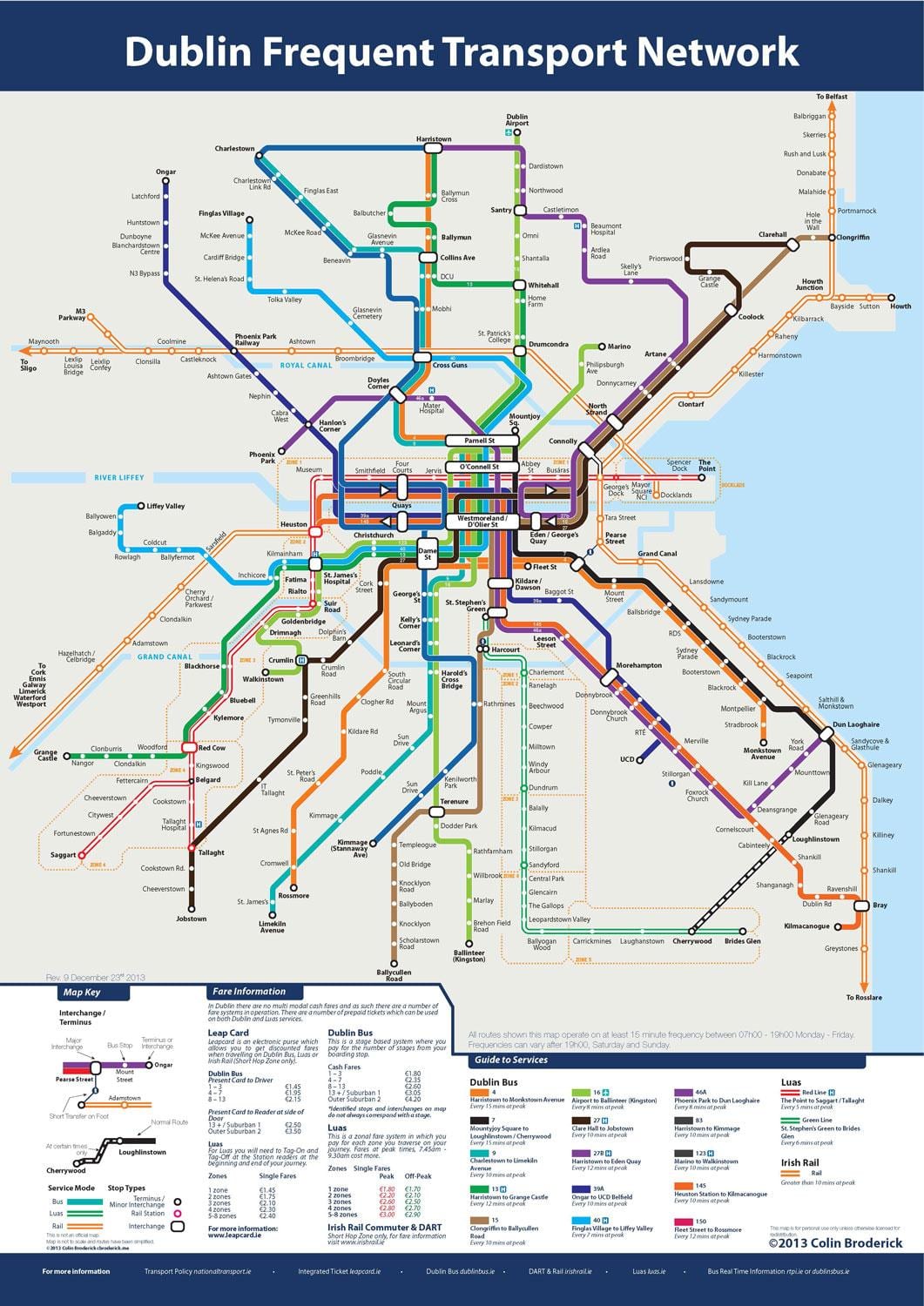 Dublin bus mapa tras