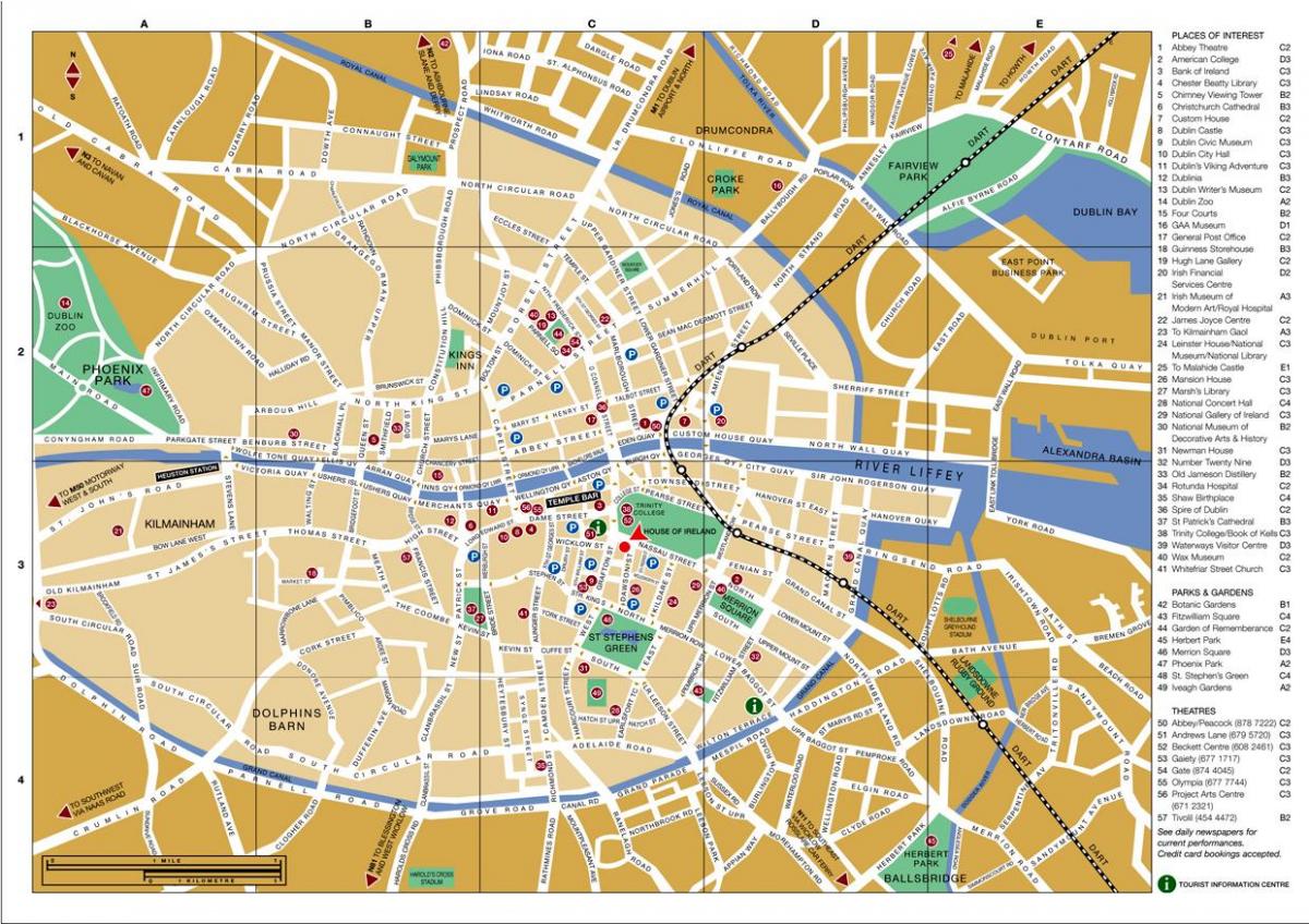 mapa Dublin city centre