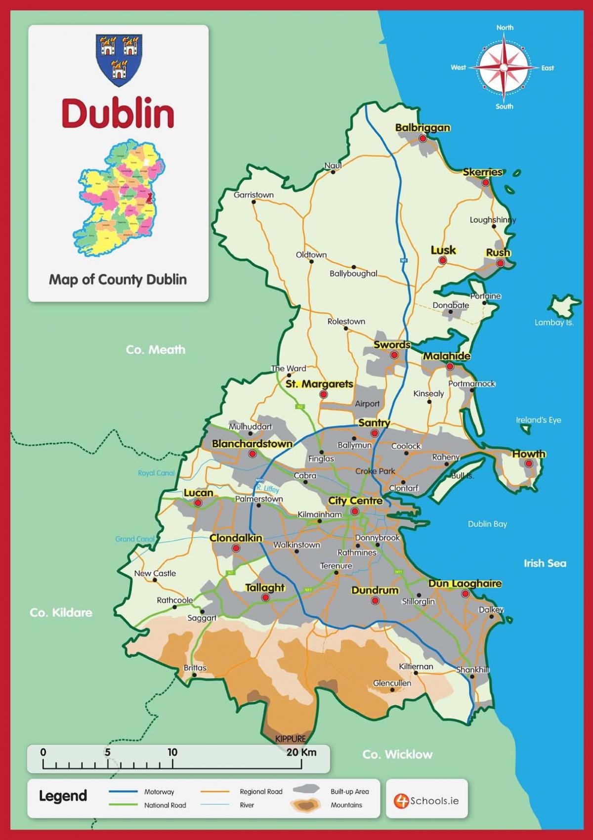 mapa Dublin county