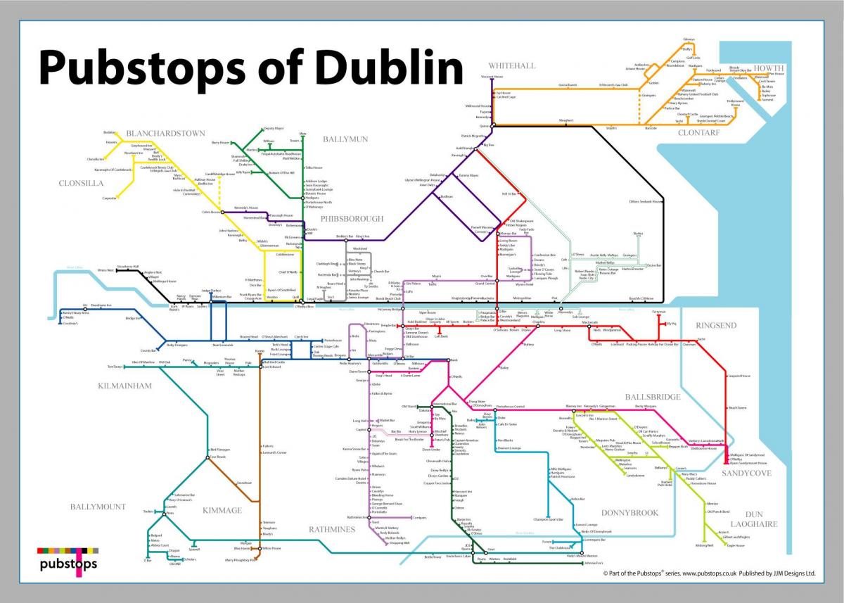 mapa Dublinu hospody