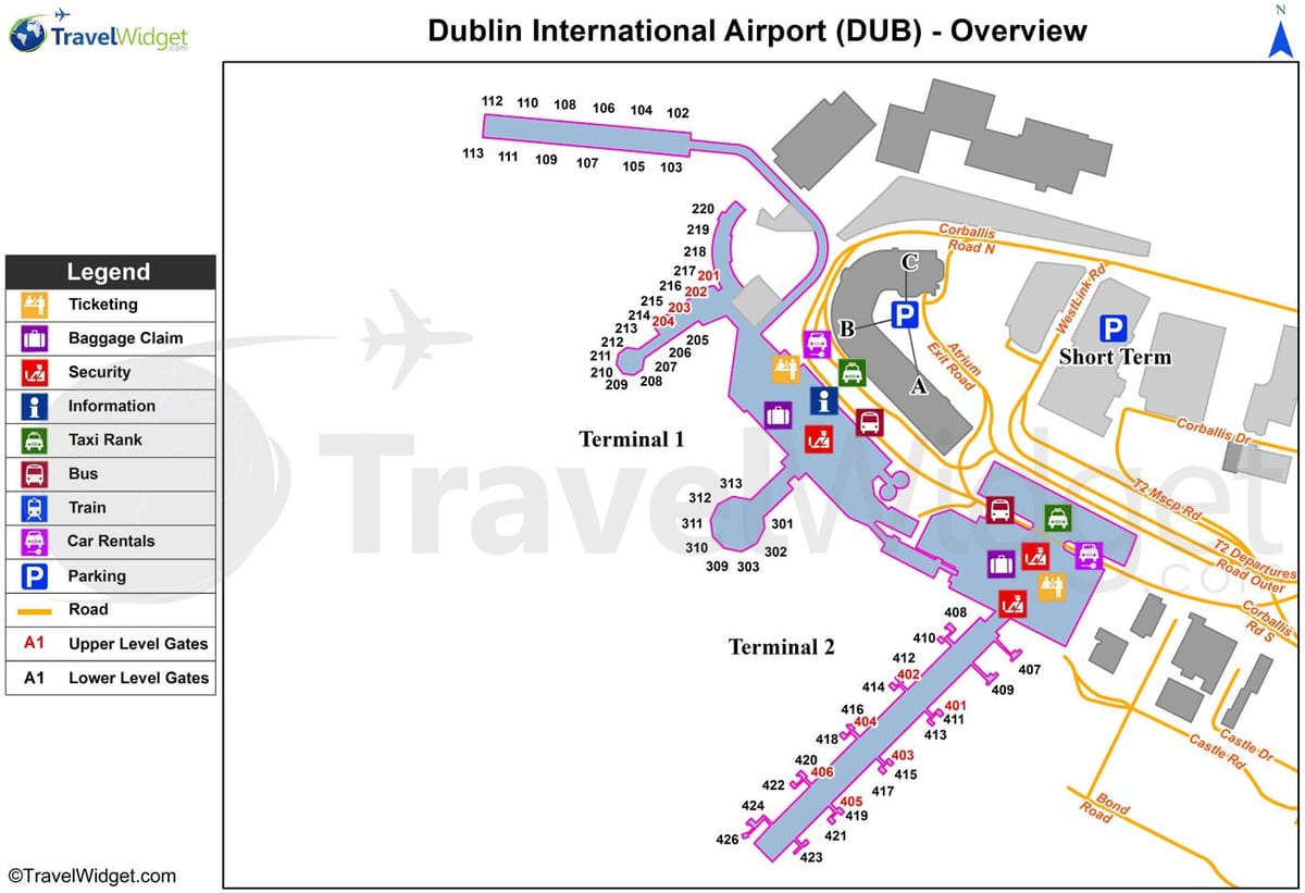 mapa Dublin letiště