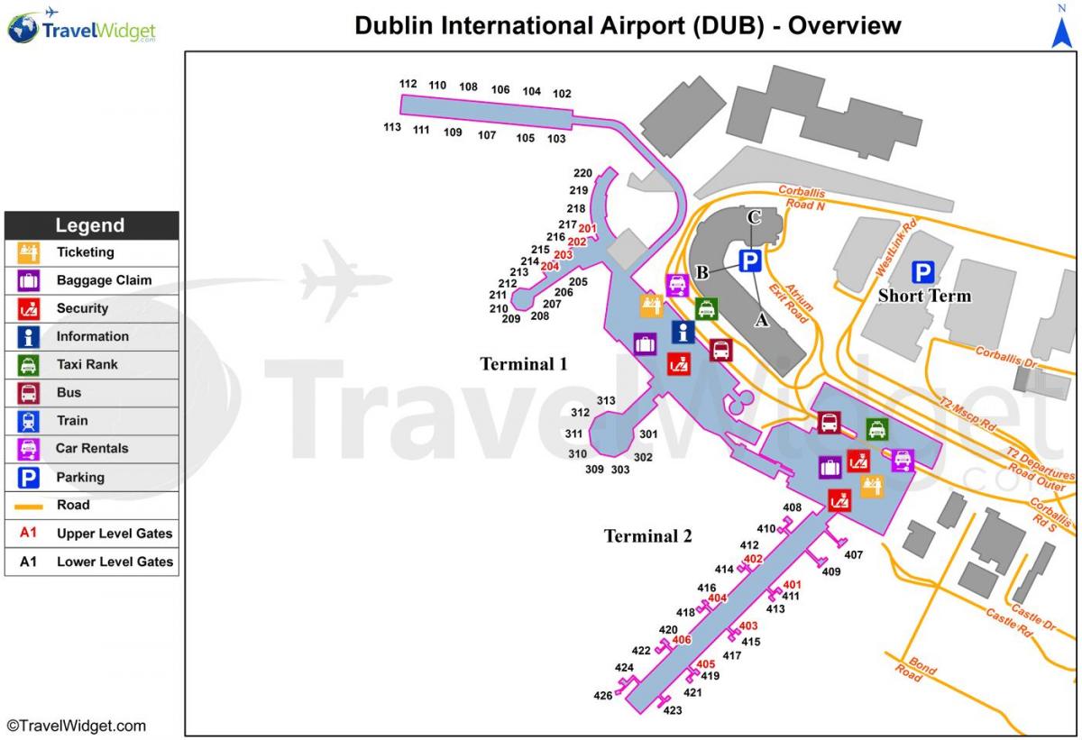 mapa Dublin letiště