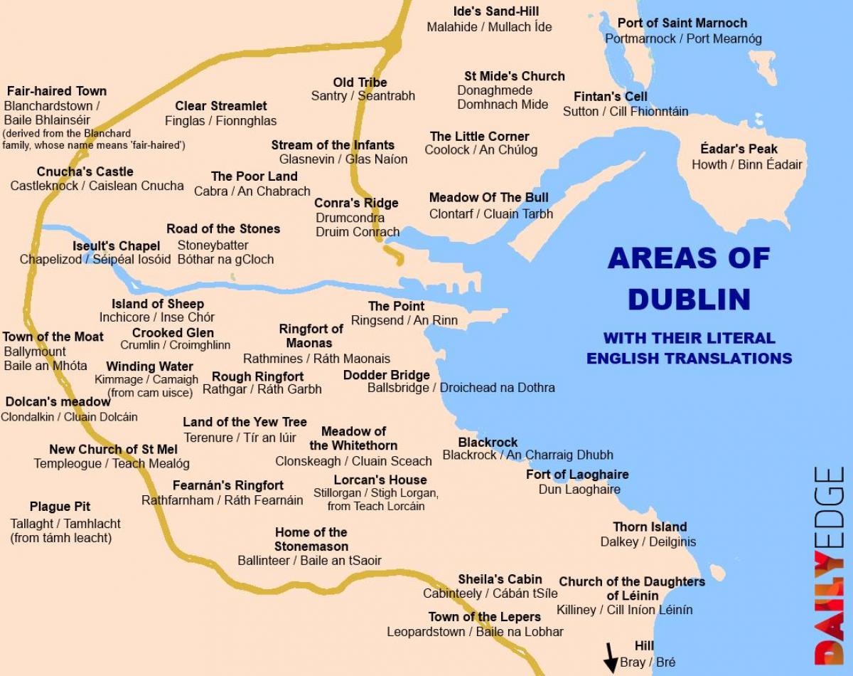 mapa Dublin předměstí