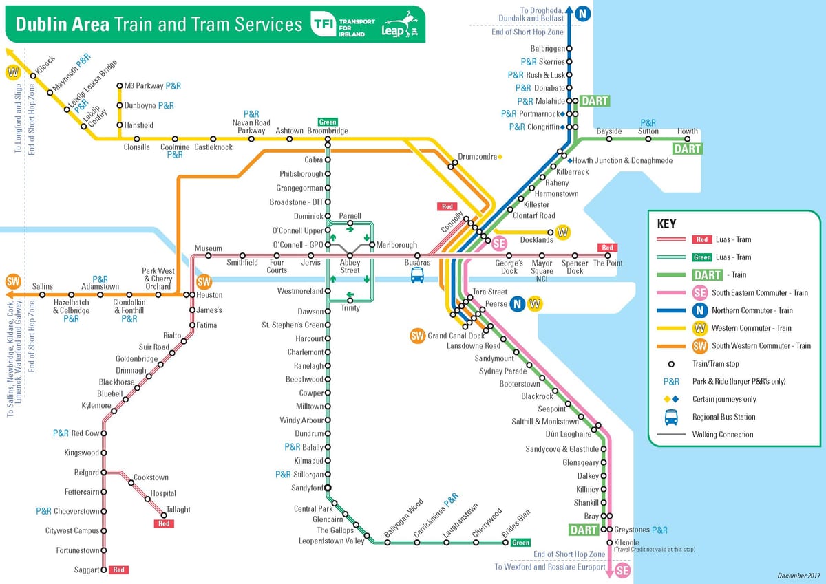 mapa Dublinu nádraží