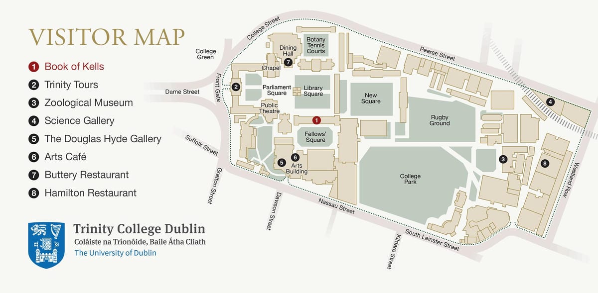 mapa Trinity College