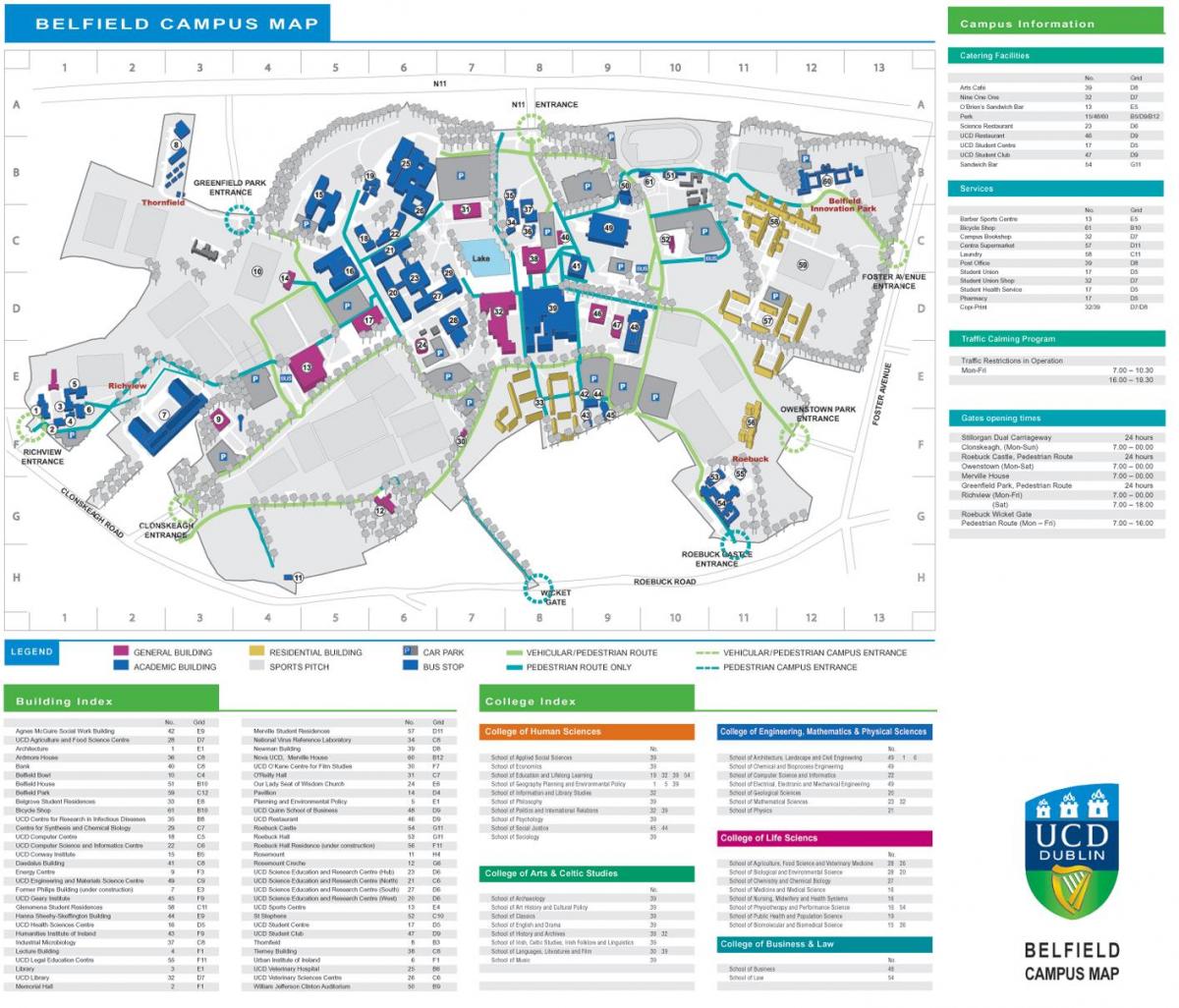 UCD Dublin mapě