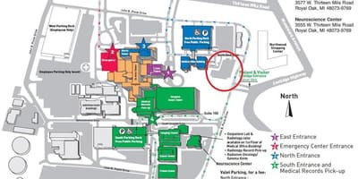 Mapa Beaumont nemocnice