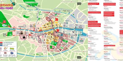 Dublin Hop on hop off autobusové trasy mapě