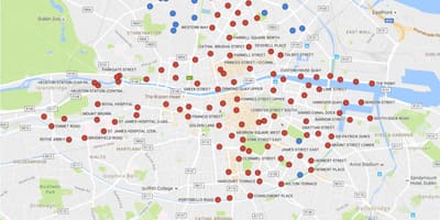 Dublinbikes mapě