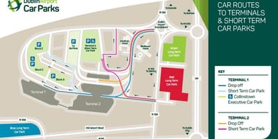Mapa Dublin letiště terminál 2
