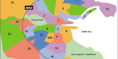 Mapa Dublinu oblastech