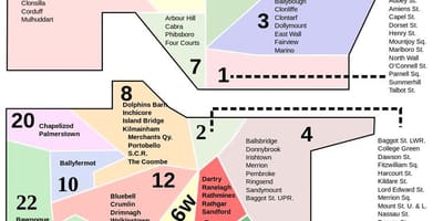 Mapa Dublin psč