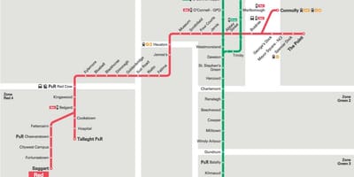 Tramvajová linka mapě