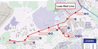 Dublin Luas mapě