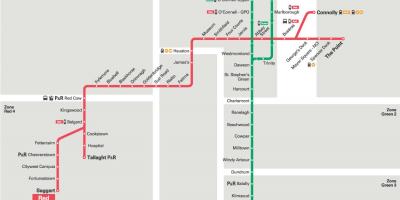 Mapa Tramvajová zelená linka