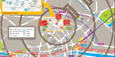 Mater hospital v Dublin mapě