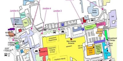 St James hospital v Dublin mapě