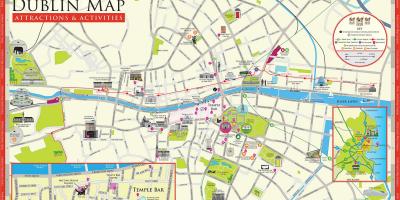 Mapa Dublinu turistické atrakce